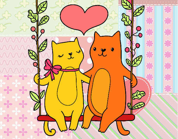 gatitos enamorados