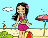 Niña en la playa