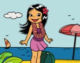 Niña en la playa