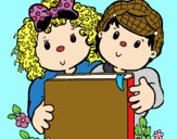 Niños con libros