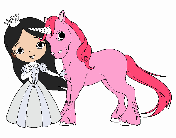 Princesa y unicornio