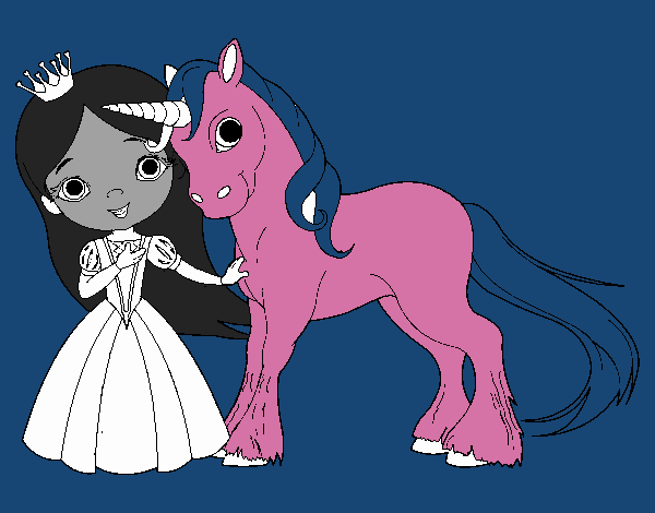 Princesa y unicornio