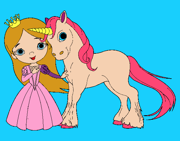 Princesa y unicornio