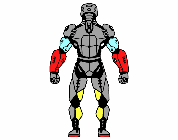 Robot luchador de espaldas