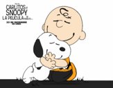 Snoopy y Carlitos abrazados