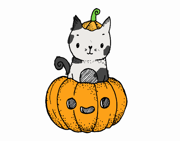  Detalle   imagen dibujos de gatos de halloween