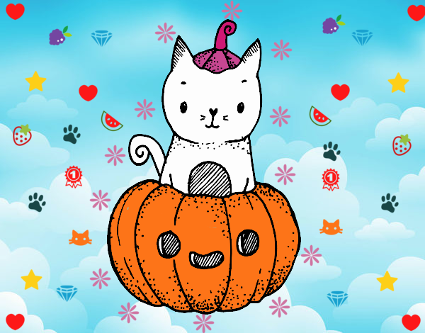 Un gatito de Halloween