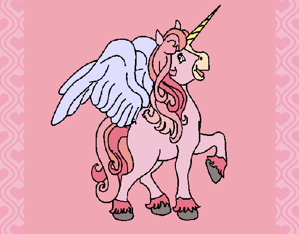 Unicornio adorable con alas 