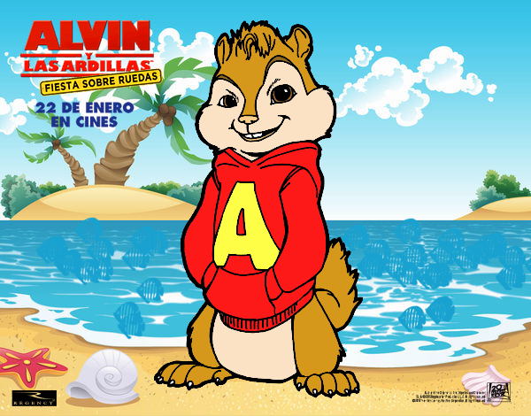 Alvin en la playa