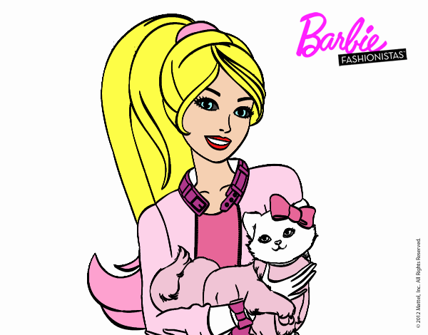 Barbie con su linda gatita