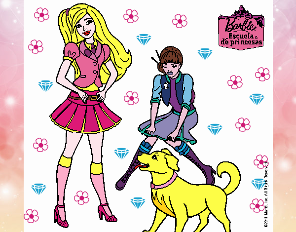 Barbie con su perrito y una amiga