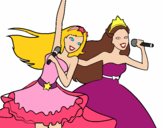 Barbie y la princesa cantando