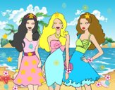 Barbie y sus amigas vestidas de fiesta