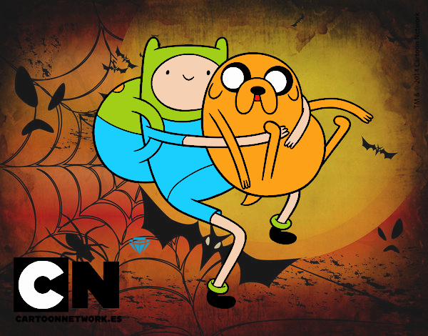 Finn y Jake abrazados