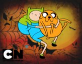 Finn y Jake abrazados