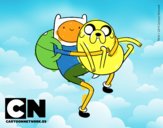 Finn y Jake abrazados