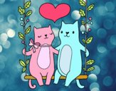 Gatitos enamorados