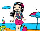 Niña en la playa