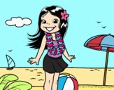 Niña en la playa