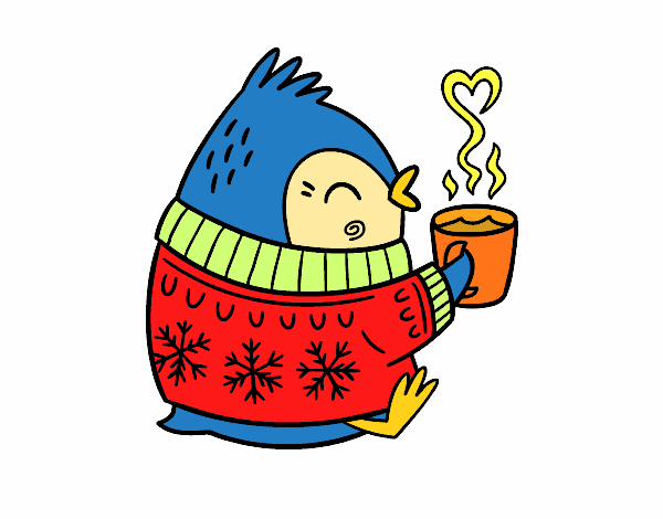 Pajarito tomando un té