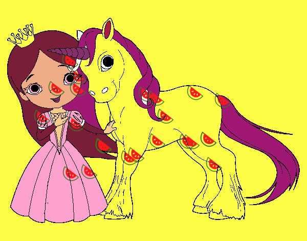 Princesa y unicornio