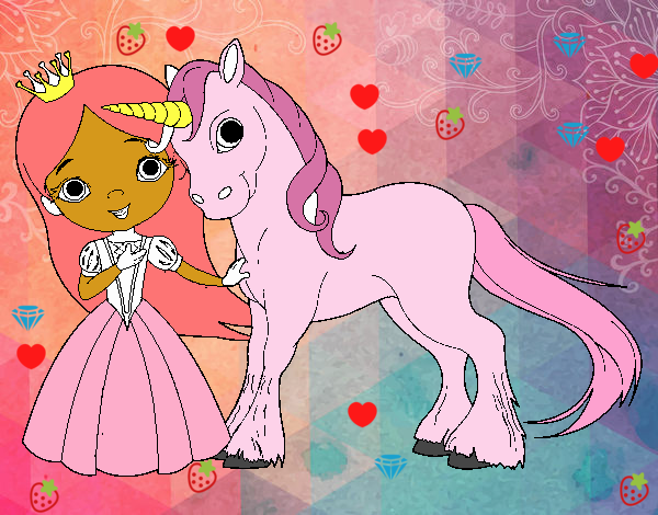 Princesa y unicornio