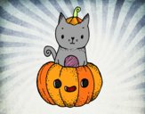 Un gatito de Halloween