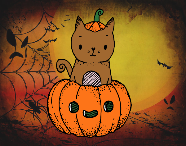 Un gatito de Halloween