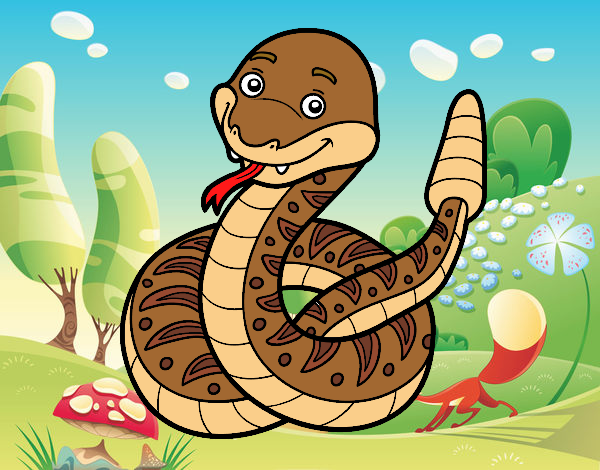 Una serpiente de cascabel