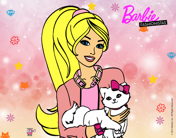 Barbie con su linda gatita