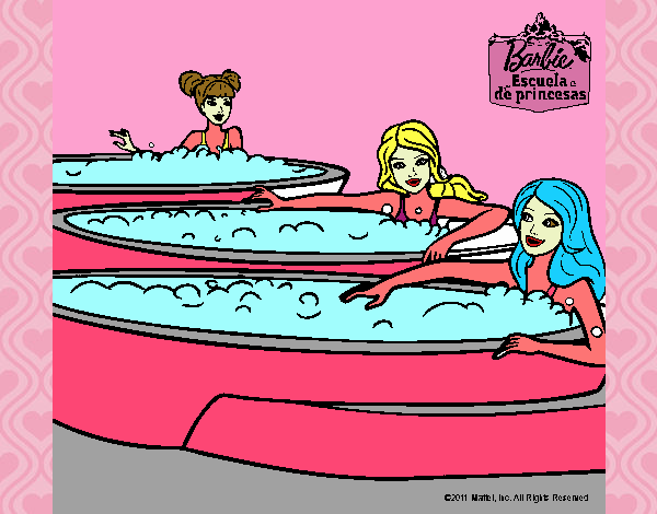 Barbie y sus amigas en el jacuzzi