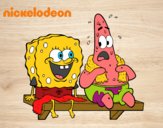 Bob Esponja y Patricio en bañador