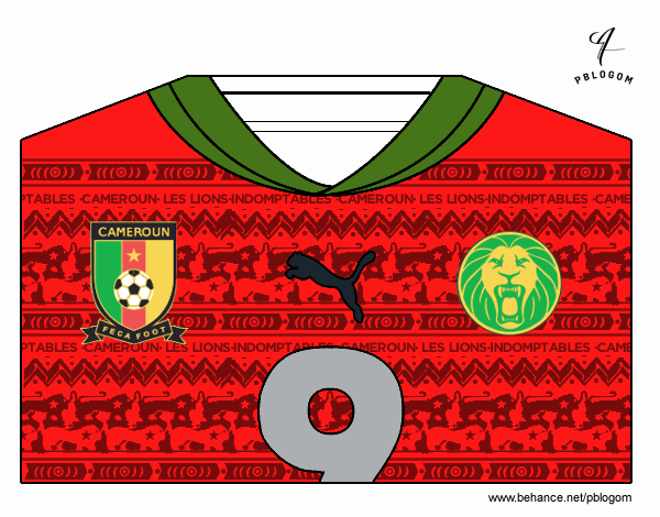 Camiseta del mundial de fútbol 2014 de Camerún