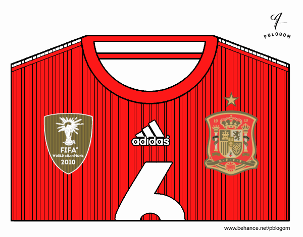 Camiseta del mundial de fútbol 2014 de España