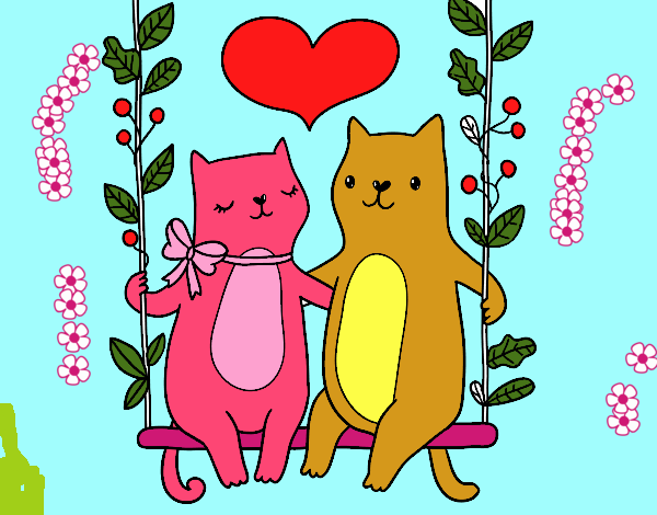 Gatitos enamorados