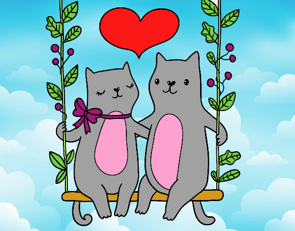 Gatitos enamorados