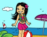 Niña en la playa