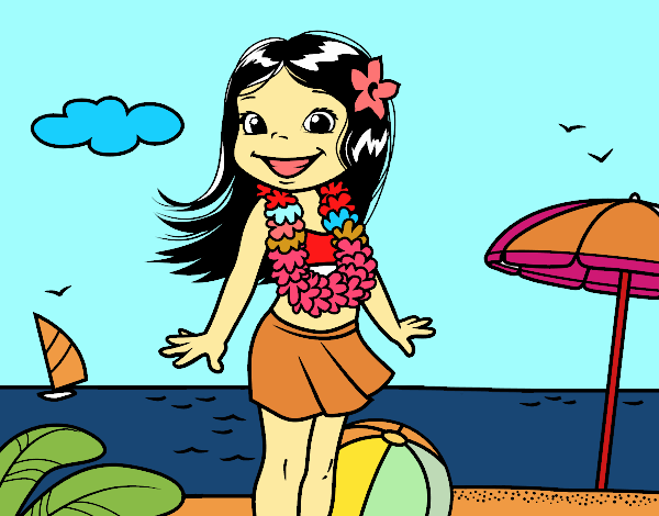 Niña en la playa