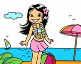 Niña en la playa