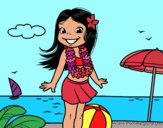 Niña en la playa