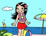 Niña en la playa