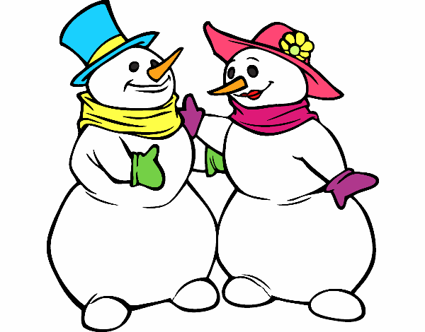 Pareja de muñecos de nieve