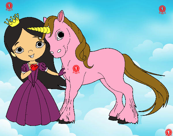 Princesa y unicornio