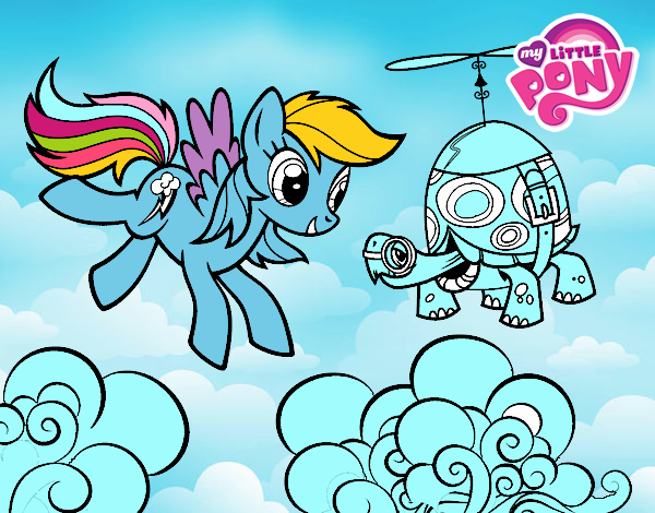 Rainbow Dash y la tortuga tanque