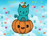 Un gatito de Halloween