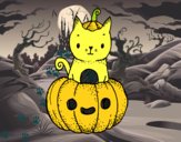 Un gatito de Halloween