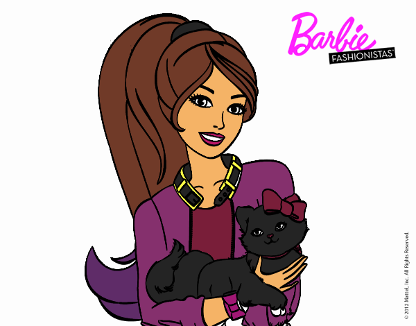 Barbie con su linda gatita