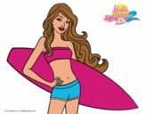 Barbie con tabla de surf