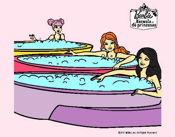 Barbie y sus amigas en el jacuzzi