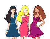 Barbie y sus amigas vestidas de fiesta